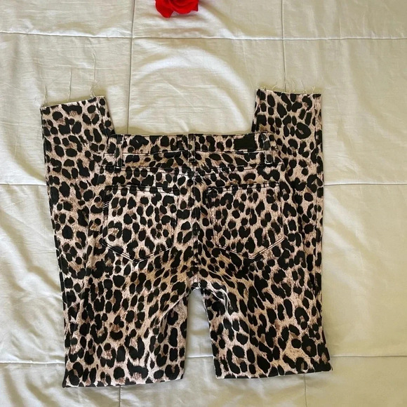 Paige Hoxton ankle leopard raw hem denim - Picture 13 of 14